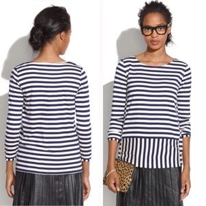 Madewell • Stripeturn Ponte Swing Boat Neck Top
